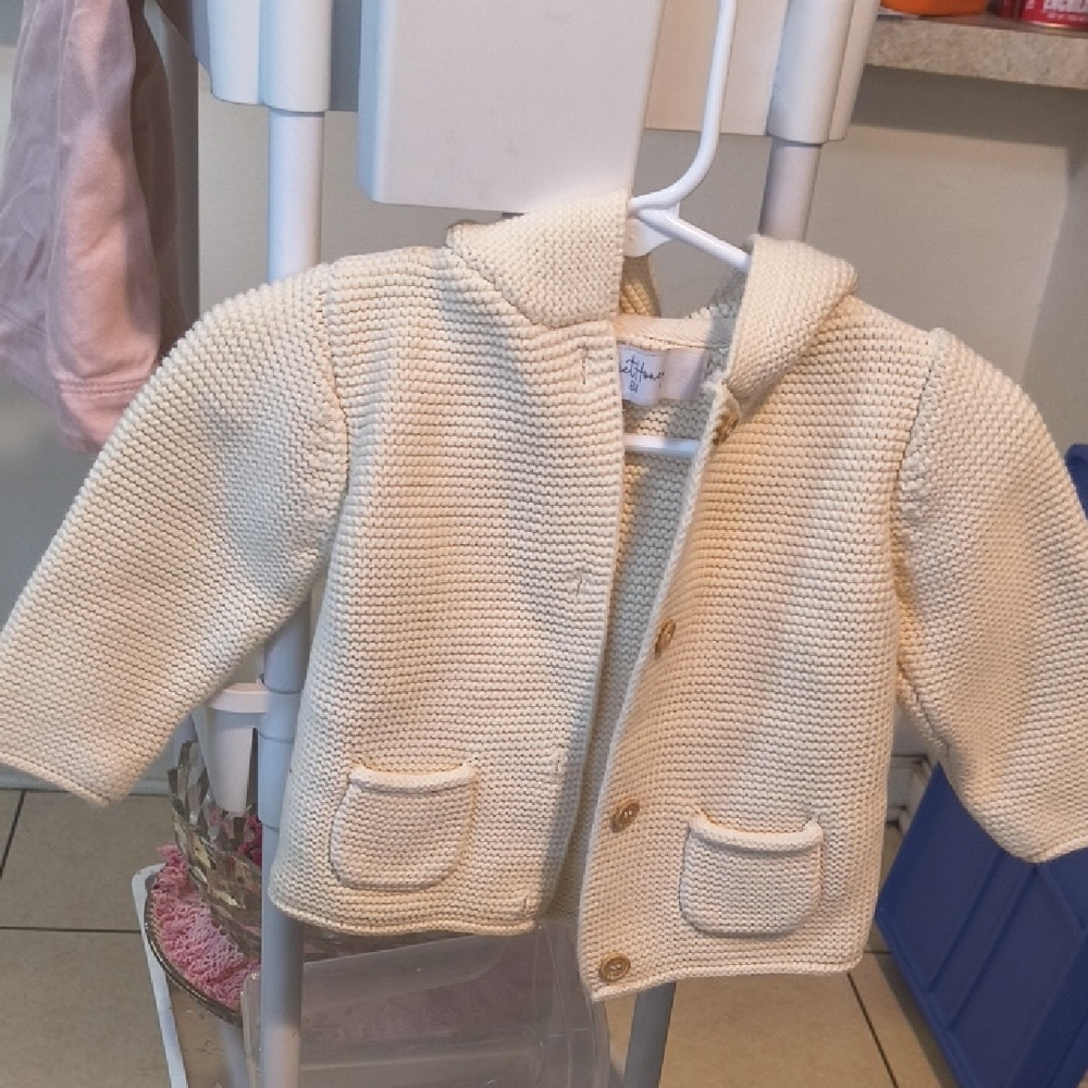 Sweet Honey Cream Knit Infant Cardigan Sz 6mn In Like New Condition.